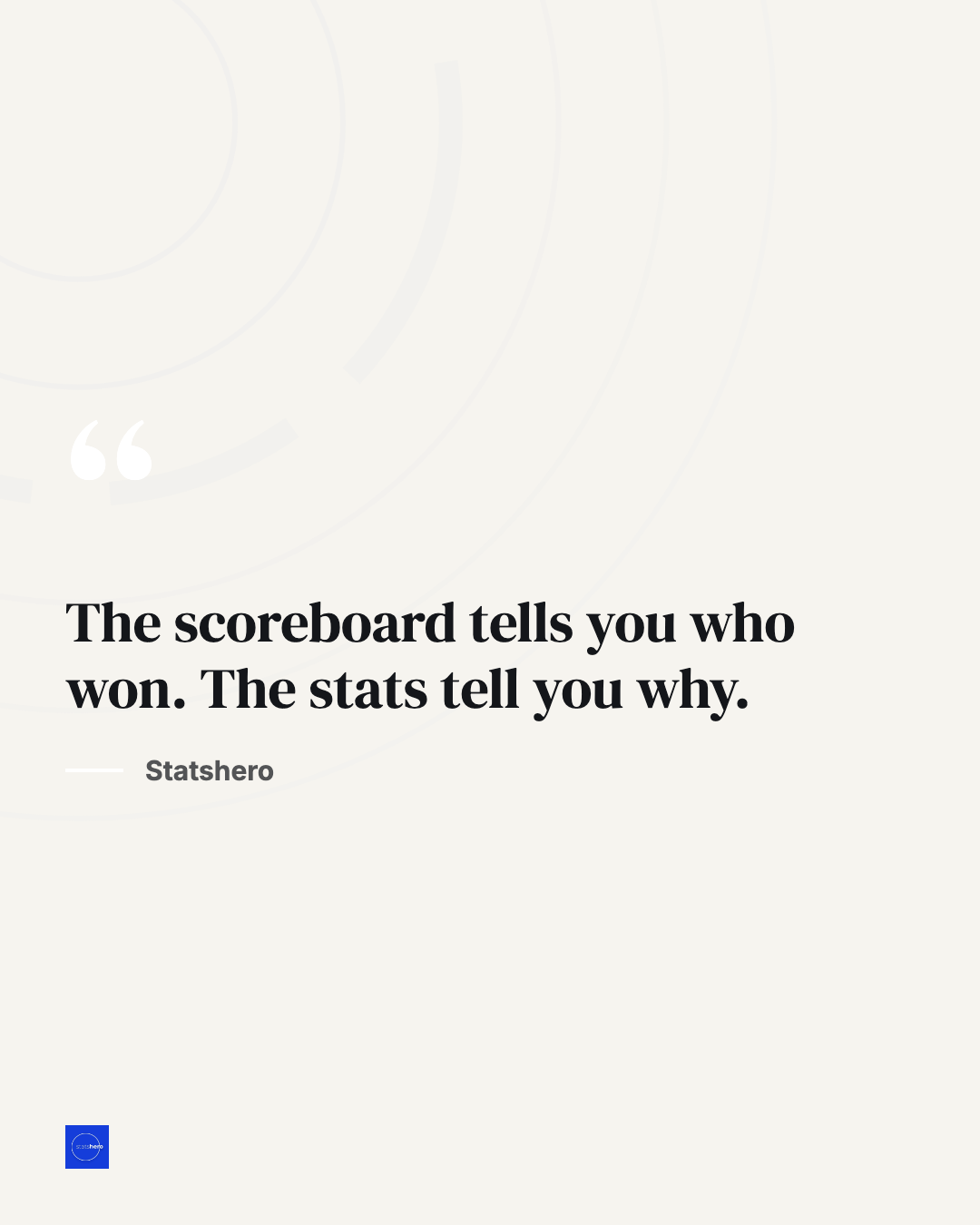 The scoreboard tells you who won. The stats tell you why.